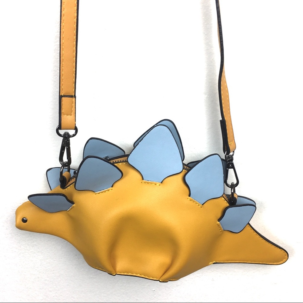 Stegosaurus Yellow Blue Purse Mini Shoulder Bag